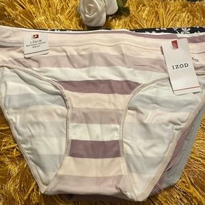 Izod 5 Pack Brushed Micro Bikini Panties - Size L